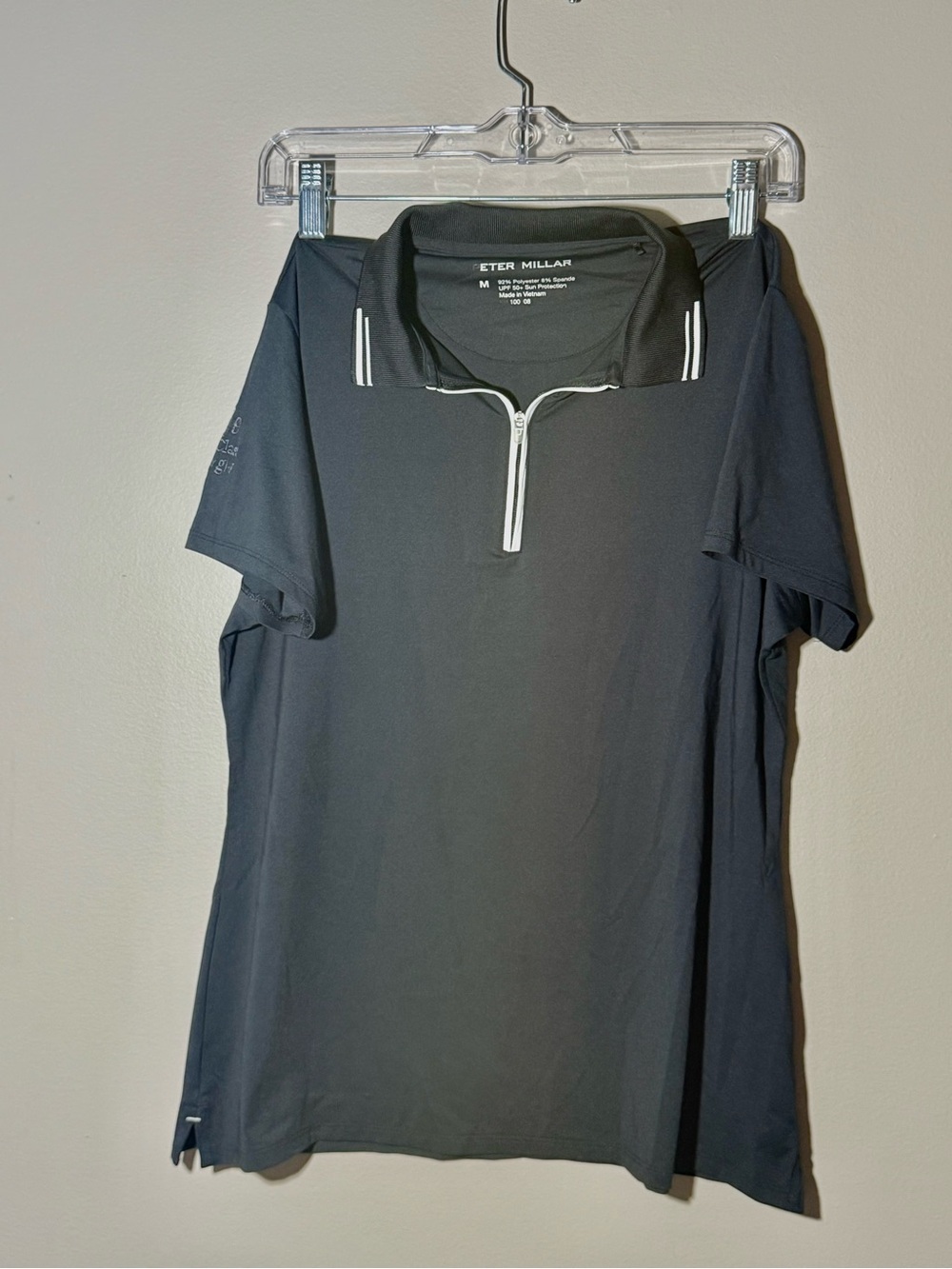 Peter Millar Women's 1/4 Zip Golf Polo Shirt Grey Size M LPGA